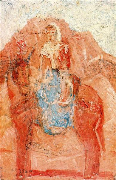 Pablo Picasso Oil Painting Woman On A Donkey Femme Sur Un Ane
